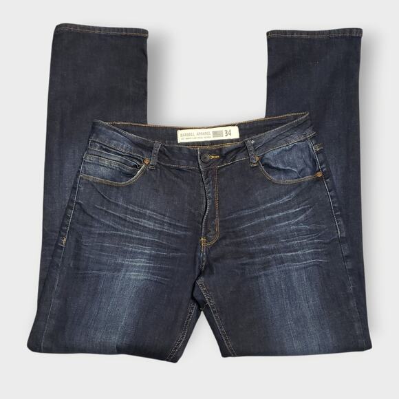 Barbell Apparel Mens Athletic Fit Jeans Dark Blue Wash Straight Leg Sz 34x32 - Picture 1 of 10
